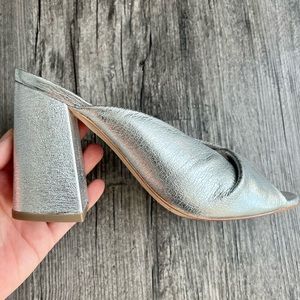 Loeffler Randall Laurel Crinkle Metallic High Heel Sandals - Women’s 8